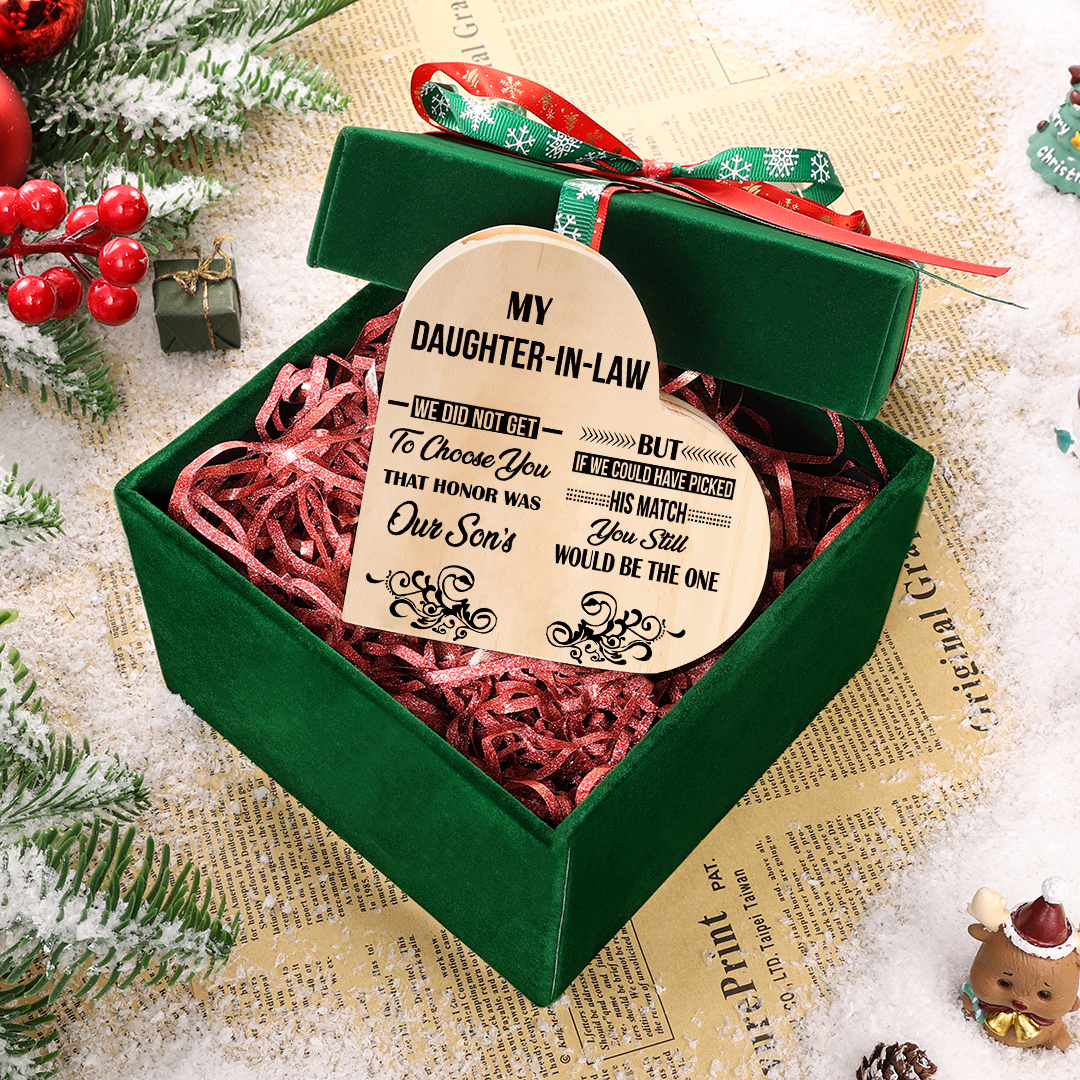 To My Daughter-in-law Wooden Heart Candle Holder "We did not get to choose you" Gifts For Daughter-Jessemade AU