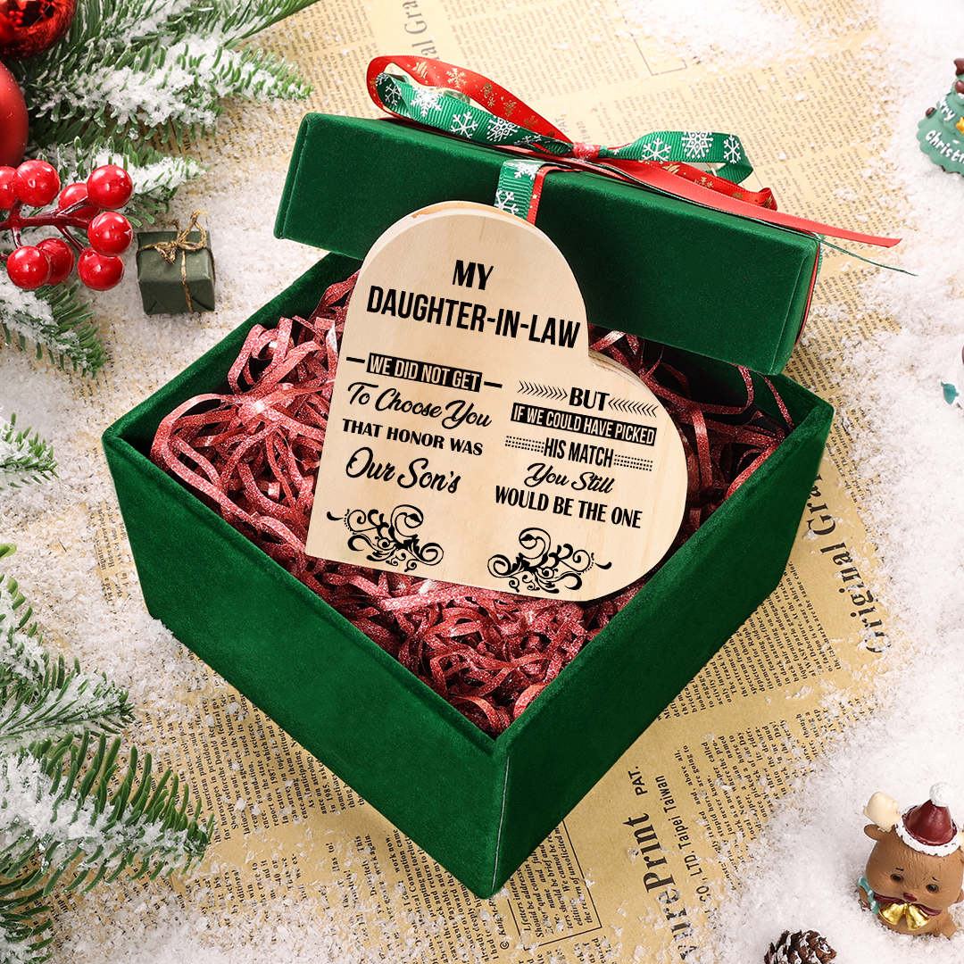 To My Daughter-in-law Wooden Heart Candle Holder "We did not get to choose you" Gifts For Daughter-Jessemade AU