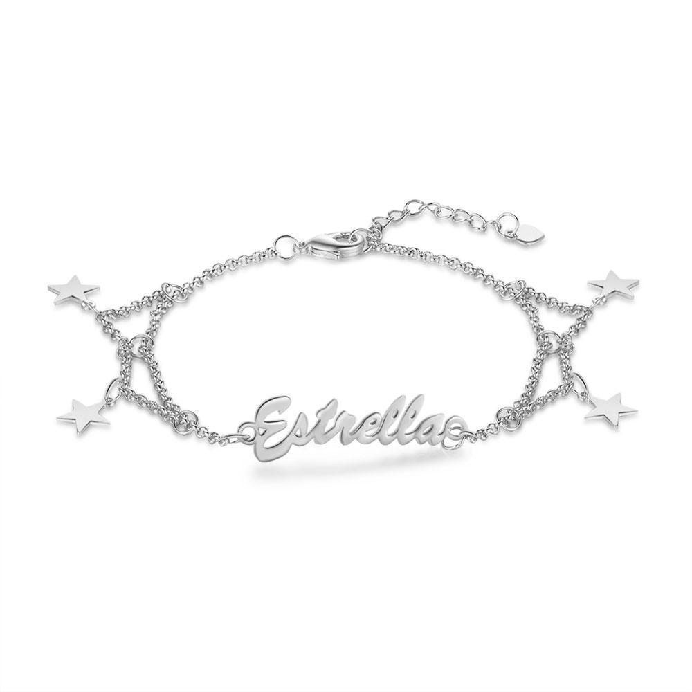 Christmas Custom Bracelet Personalised 1 Name Bracelet Star Charm-Jessemade AU