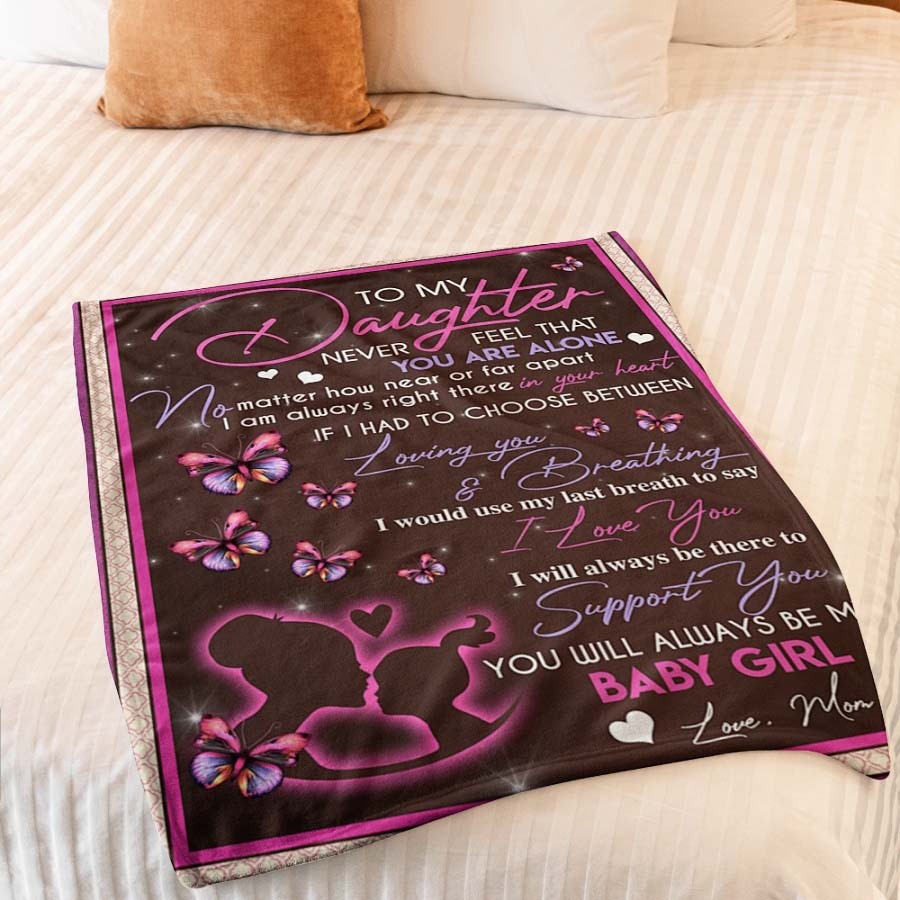 Mom To Daughter,  Never Feel That You Are Alone, Flannel Blanket-Jessemade AU