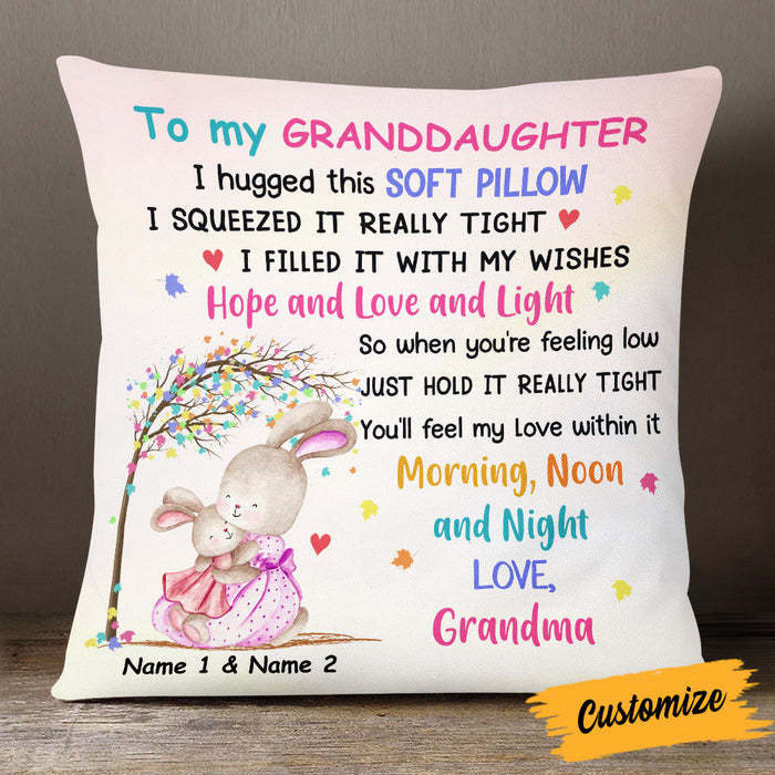 I Filled It With My Wishes, Rabbit Short Plush Pillow Case Easter Gifts For Granddaughter-Jessemade AU