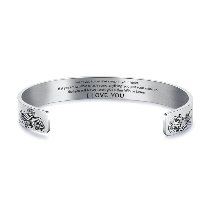To My Granddaughter Cuff Bangle Bracelet  "I want you to believe deep in your heart"-Jessemade AU