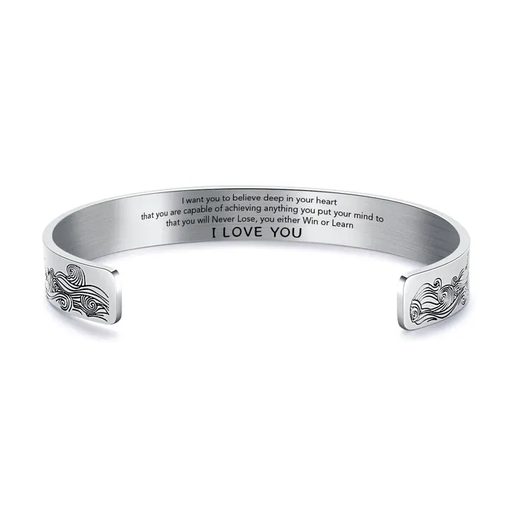 To My Granddaughter Cuff Bangle Bracelet  "I want you to believe deep in your heart"-Jessemade AU
