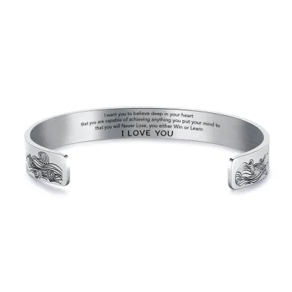 To My Granddaughter Cuff Bangle Bracelet  "I want you to believe deep in your heart"-Jessemade AU