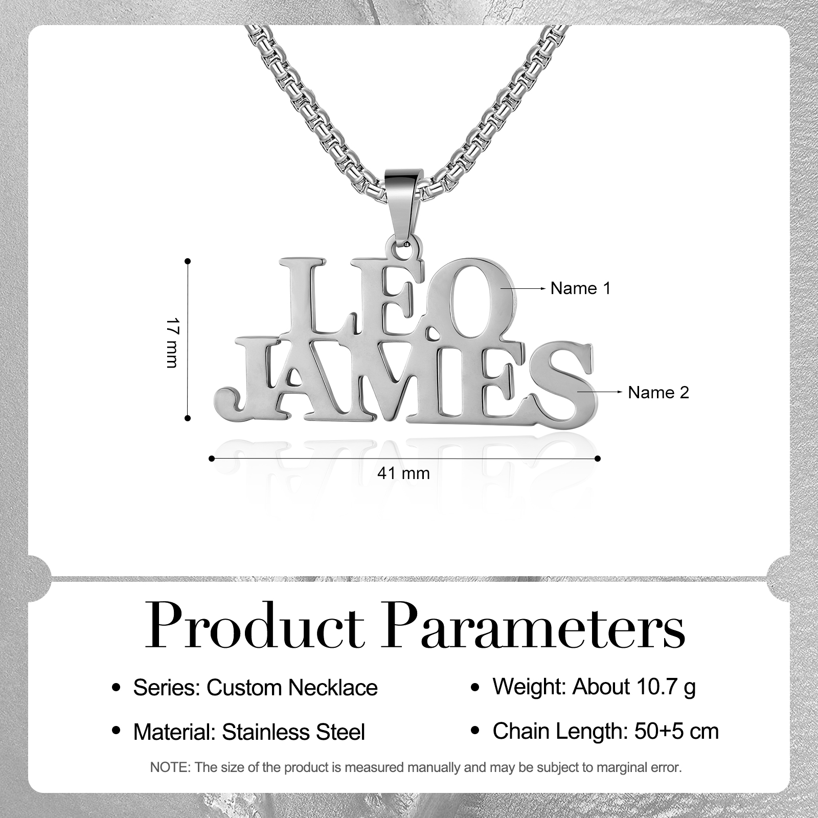 Personalised Name Necklace Custom 2 Names Necklaces Romantic Gift For Her