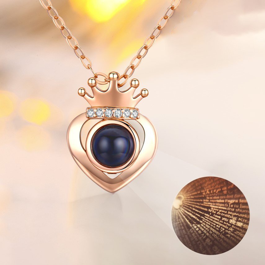 Personalised 100 Languages Projection Necklace Engraved  " I LOVE YOU"  Gifts For Her-Jessemade AU