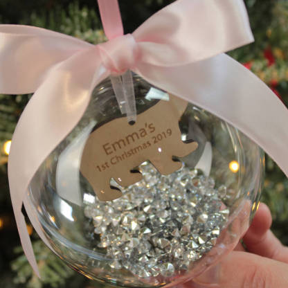 Personalised Polar Bear Ball Ornament Custom 1st Christmas Bauble Gifts-Jessemade AU