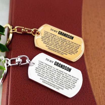 To My Grandson Keychain Stainless Steel Keychain "Whenever You Feel Overwhelmed, Always Remember Whose Grandson You Are"-Jessemade AU