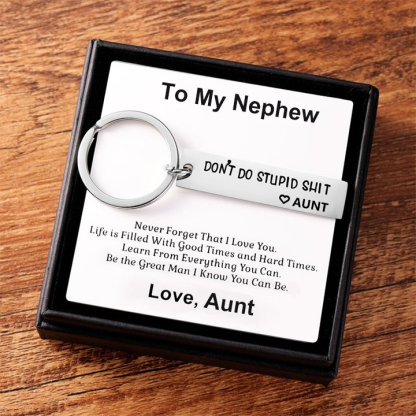 Don't Do Stupid Love Aunt Keychain Funny Gift for Your Kids Nephew Niece-Jessemade AU