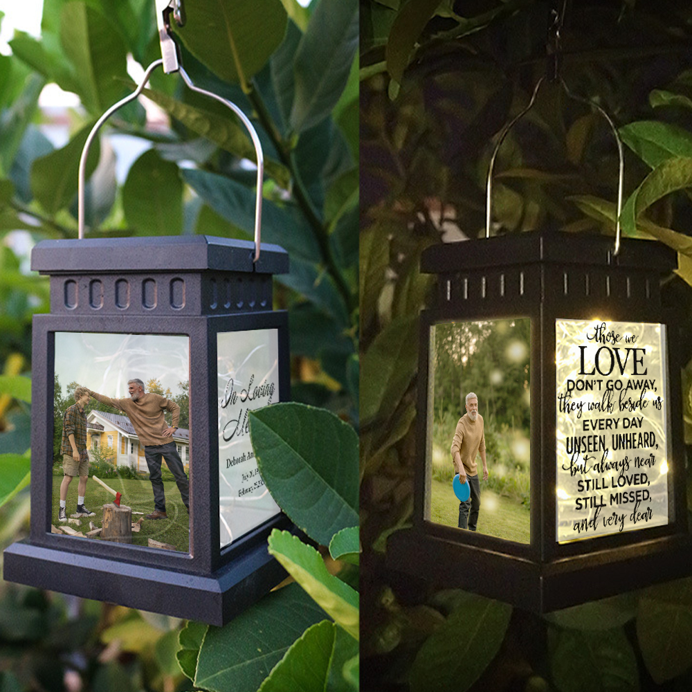 Personalised Photo Lantern Lamp Those We Love Don't Go Away Memorial Sympathy gift-Jessemade AU