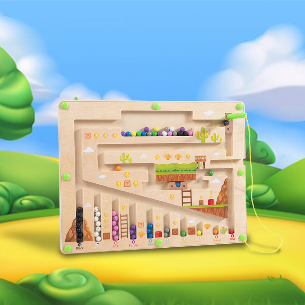 Magnet Maze Toy Wooden Magnetic Counting Board Set With Math Pen Number & Colour Maze Game Educational Toy Gift for Kids-Jessemade AU