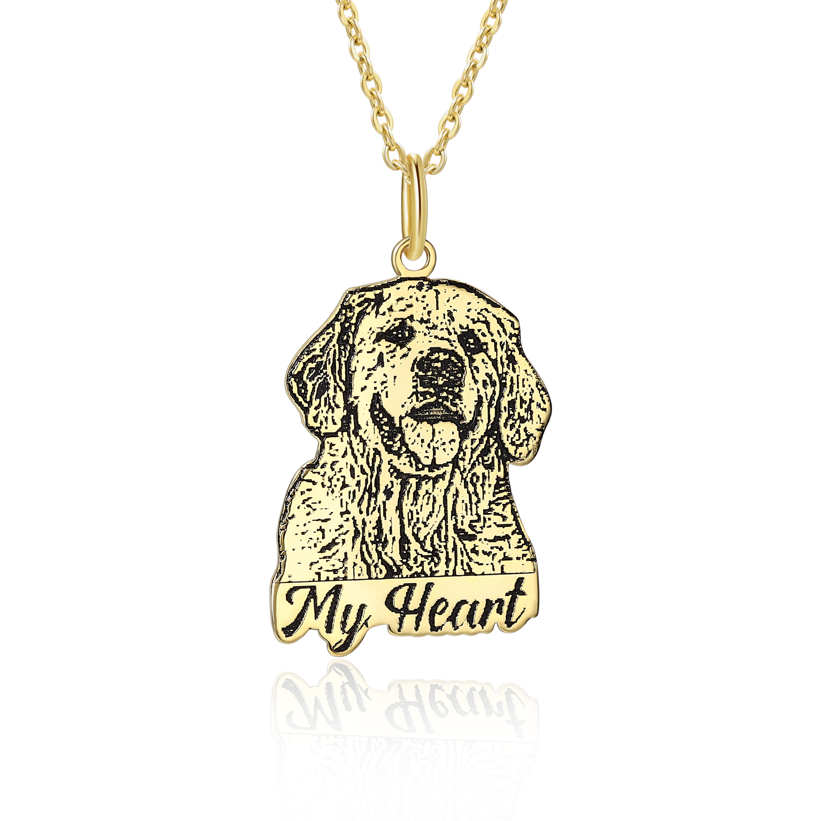 Pet Personalised Photo Necklace Engraved 1 Name Pet Memorial Cat Dog Necklace-Jessemade AU