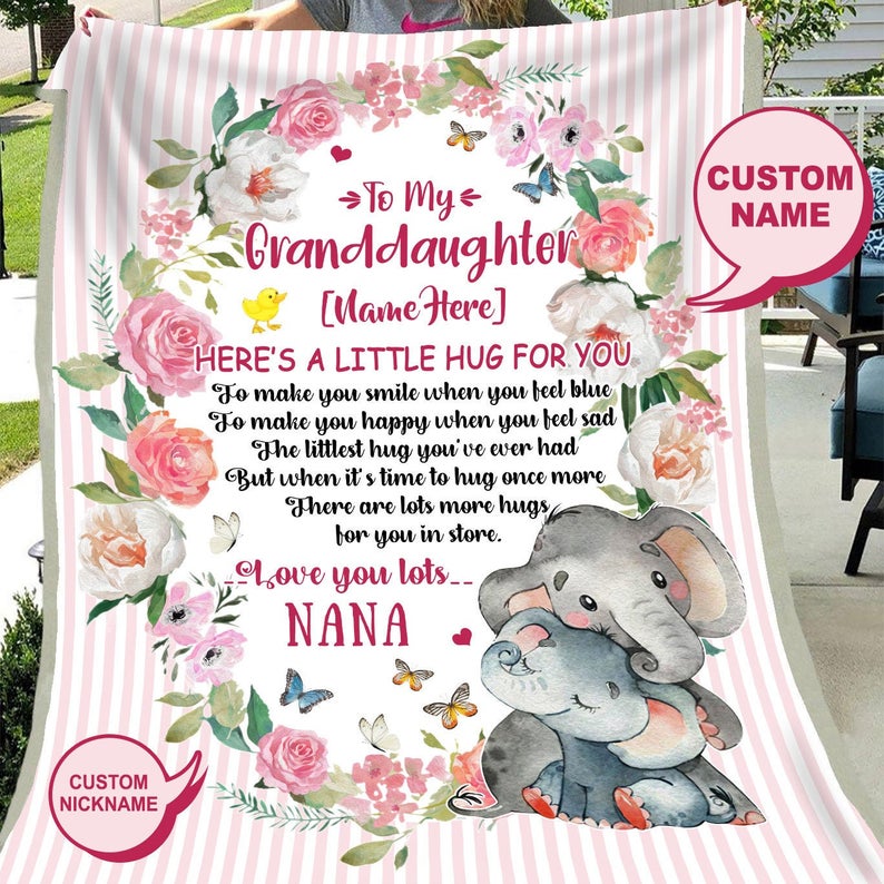 To My Granddaughter-Personalised Fleece Blanket-Jessemade AU