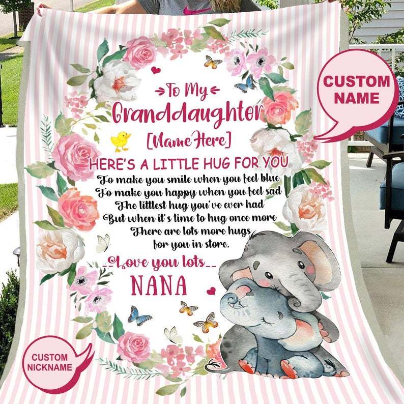 To My Granddaughter-Personalised Fleece Blanket-Jessemade AU