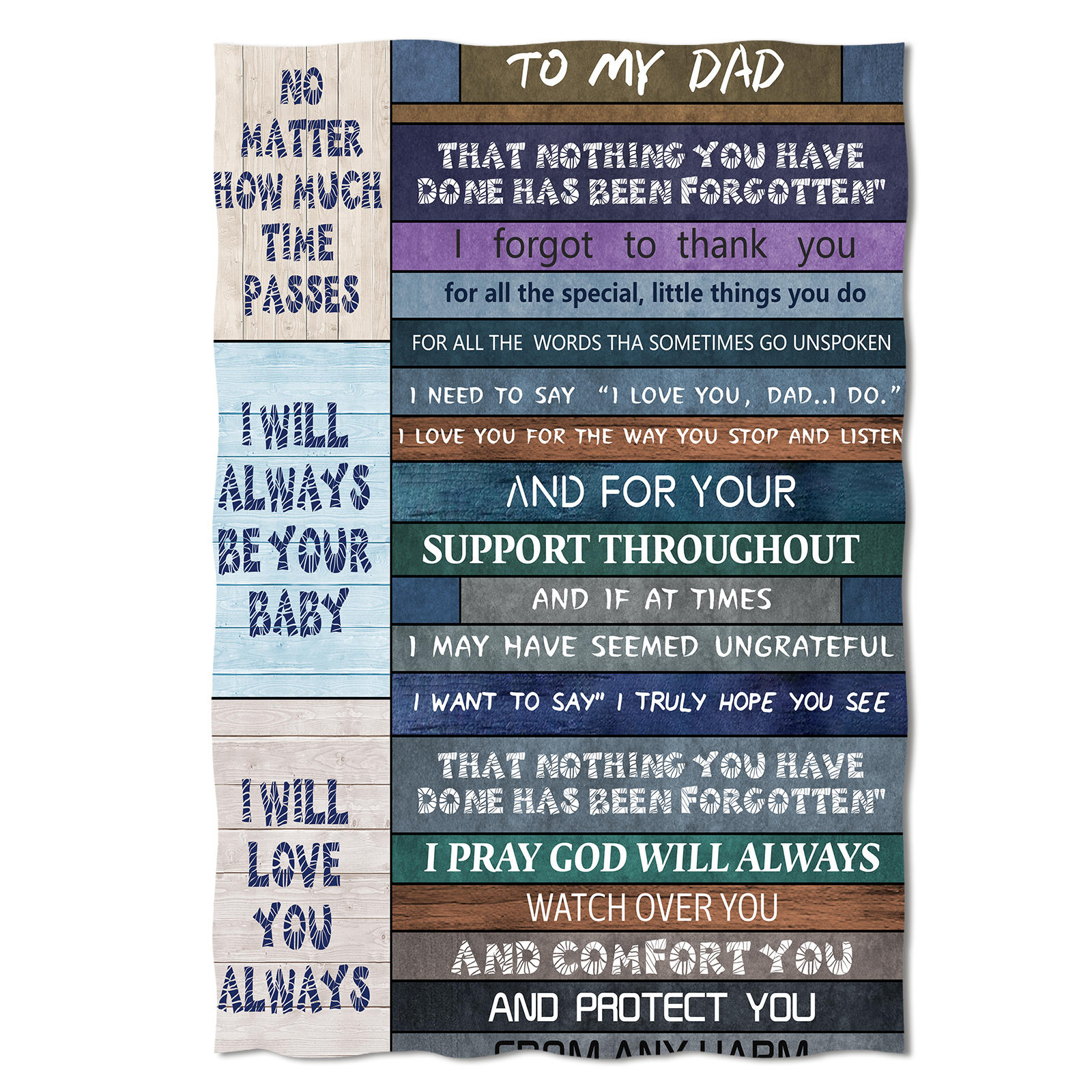 Fleece Blanket Colorful Stripes Father's Day Gift For Dad-Jessemade AU