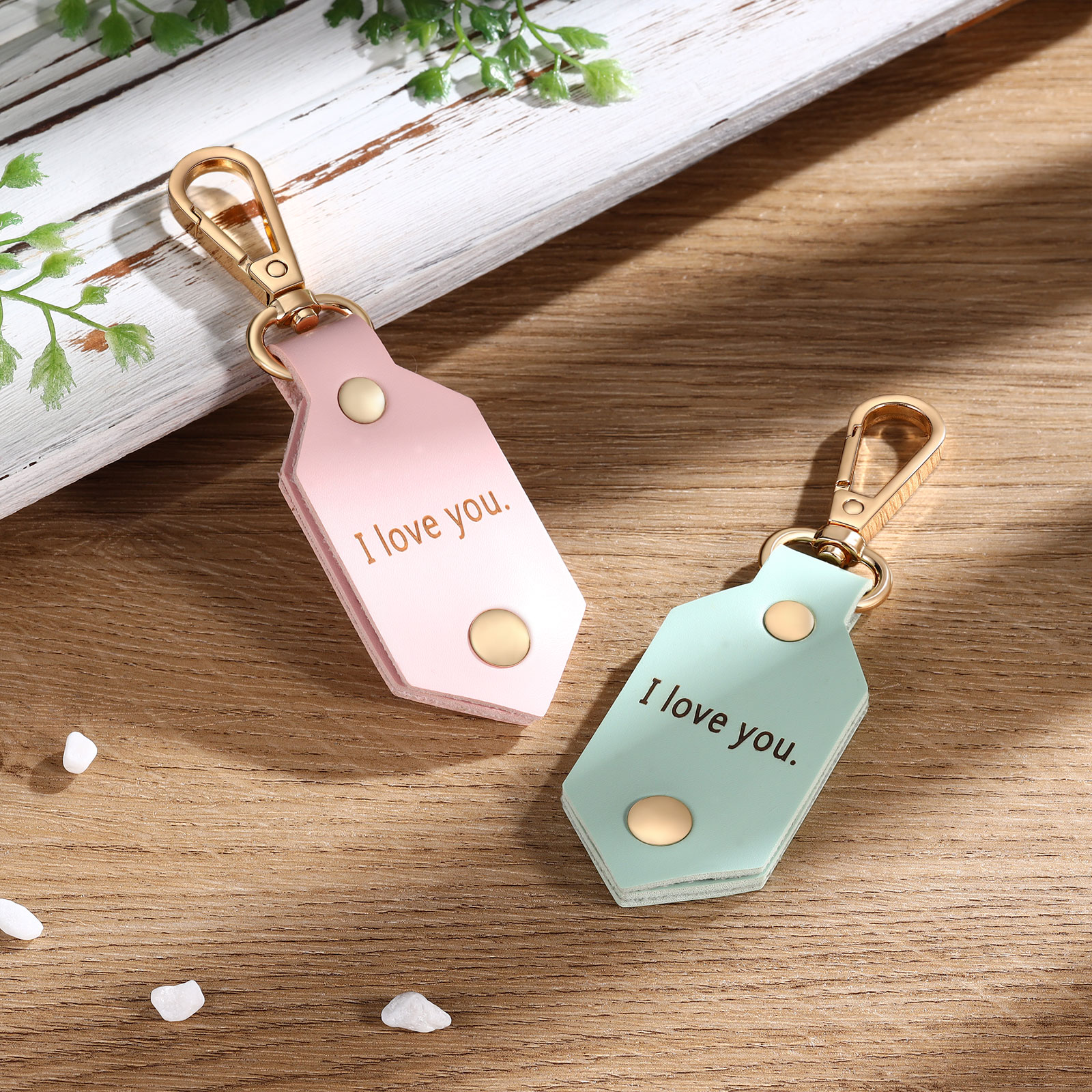 Personalised Photo Keychain Customised with Text Leather Keyring Couple Keychain Gift for Him/her-Jessemade AU
