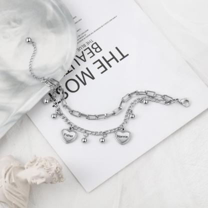 Jessemade Personalised bracelet With Heart For Sister-Jessemade AU