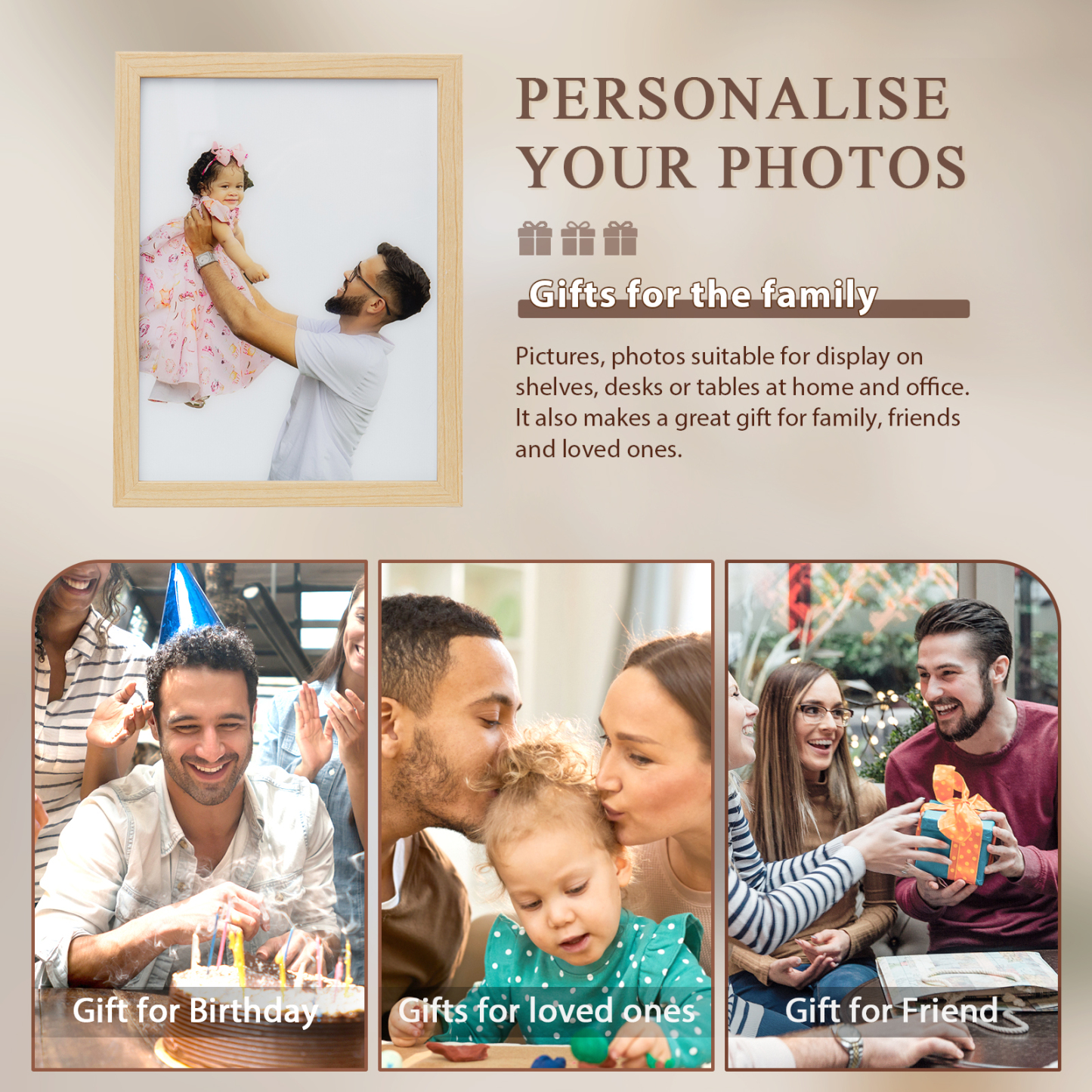 Custom Photo Night Light Frame Changeable Colour Lamp Personalised Gifts Home Decor-Jessemade AU