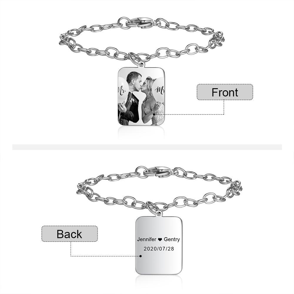 Personalised Photo Locket Bracelet Custom Photo Bracelet Gifts For Her-Jessemade AU
