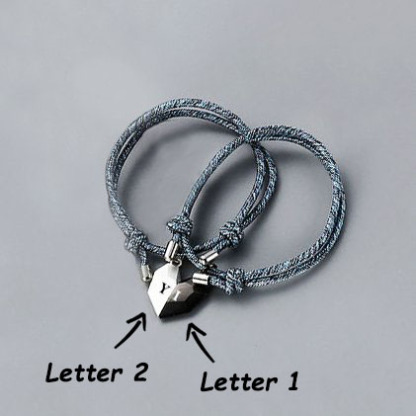 Personalised Two Souls One Heart Bracelet Couple Magnetic Bracelet Set-Jessemade AU