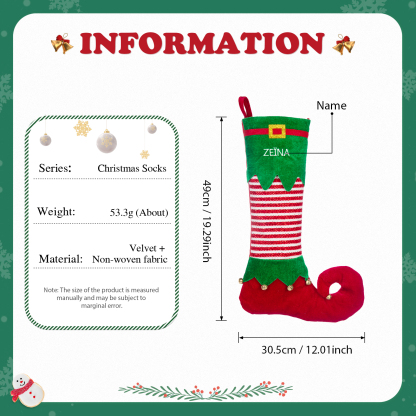 Personalised Christmas Stocking Ornaments Custom 1 Name Gift Bag Christmas Gifts for Family and Friends-Jessemade AU