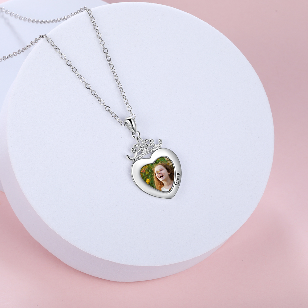 Personalised Heart Photo Necklace Custom Picture Necklace Gifts For Her-Jessemade AU