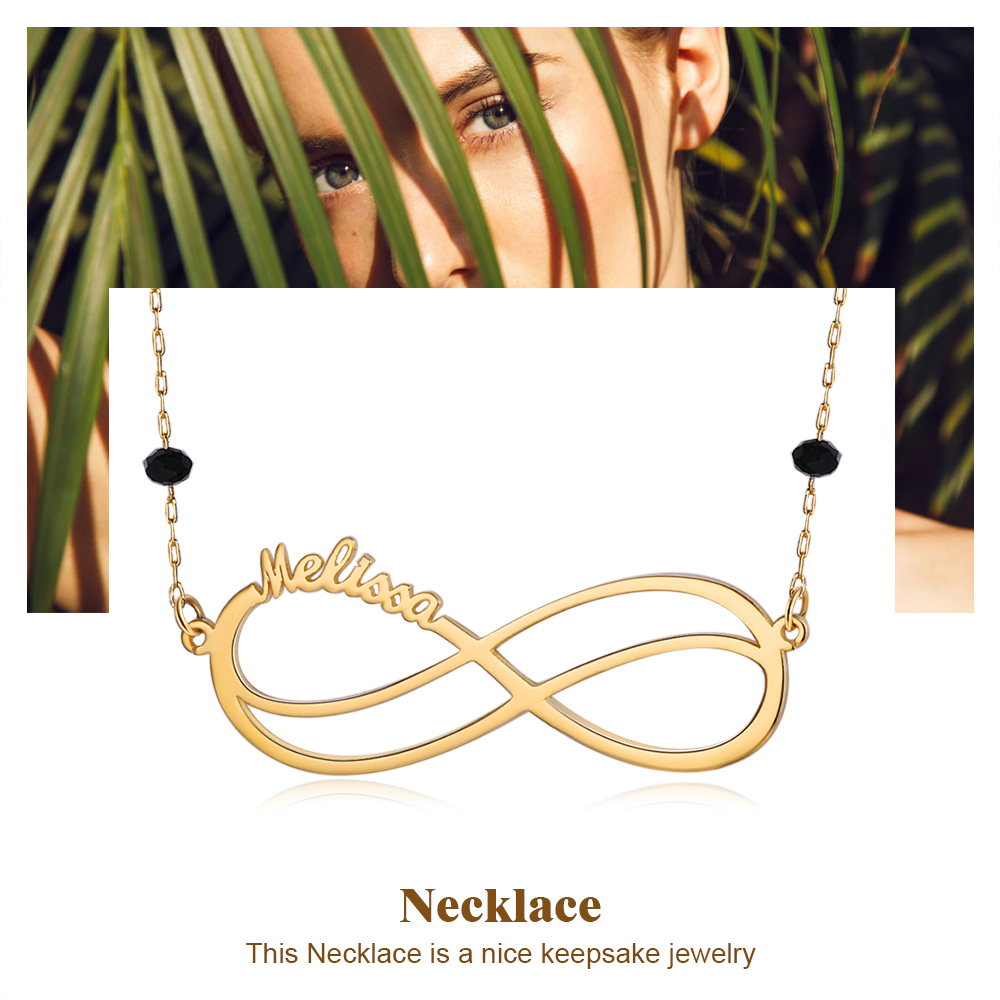 Personalised Infinity Necklace Custom 1 Name Necklace Gift For Women-Jessemade AU