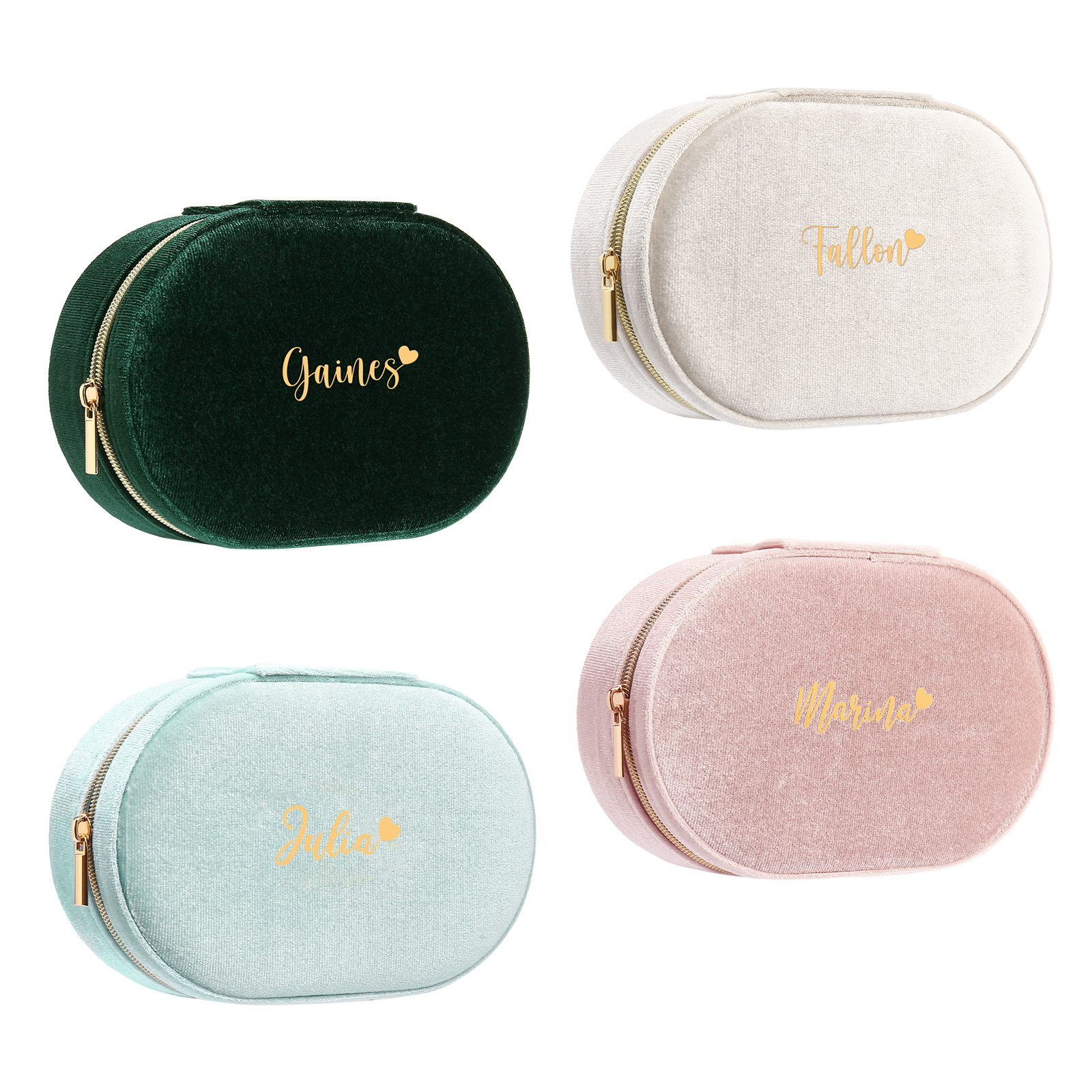 Personalised Name Jewelry Storage Box Zipper Custom Travel Jewelry Box Gifts for Ladies Girls-Jessemade AU