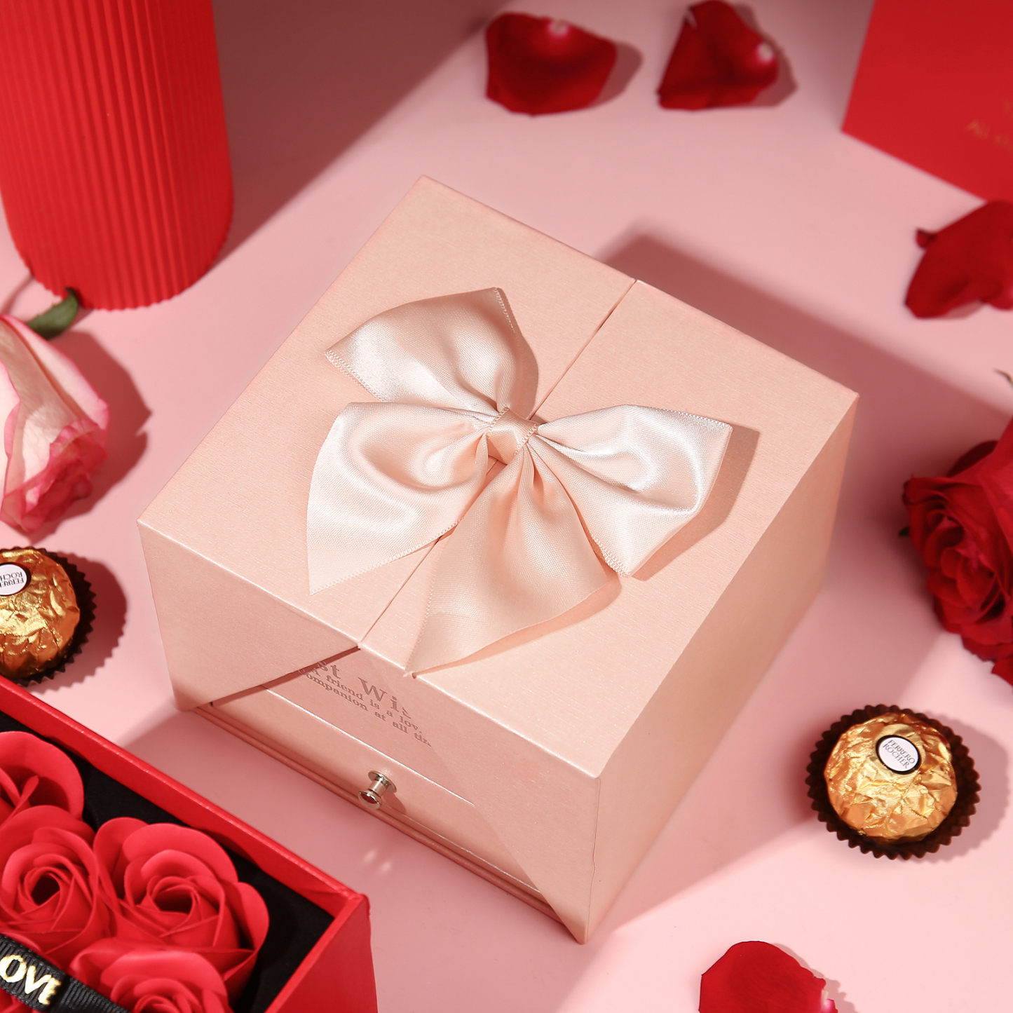 Red Rose Exquisite Jewelry Box Storage Box Valentine's Day Gift Packaging Box-Jessemade AU