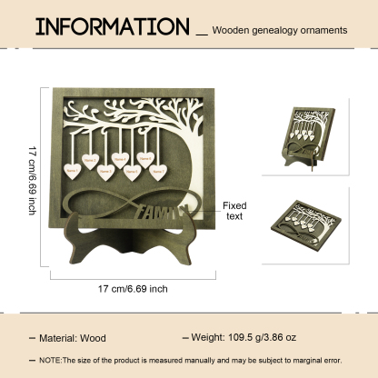 Custom Family Tree Sign with 7 Names Wooden Keepsake Gifts-Jessemade AU