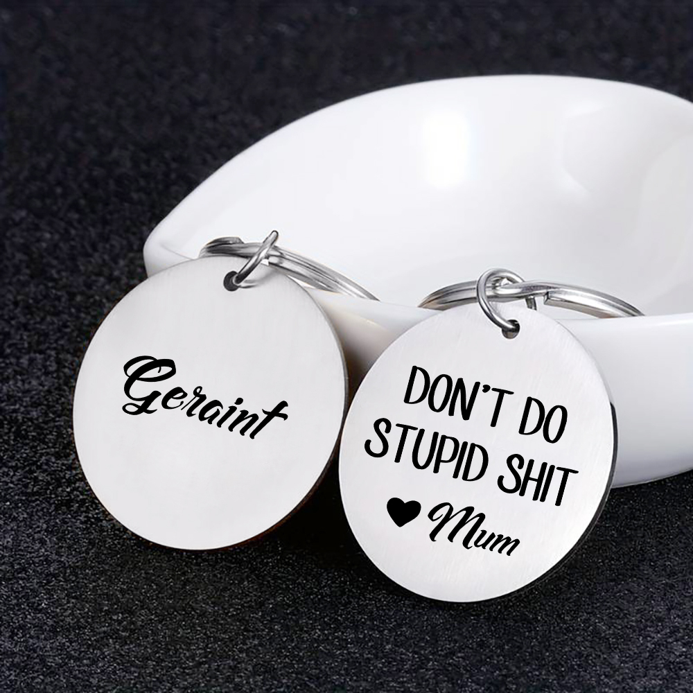 Don't Do Stupid Funny Keychain Custom Text Keyring Personalised Gift For Kids-Jessemade AU