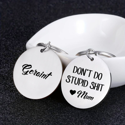 Don't Do Stupid Funny Keychain Custom Text Keyring Personalised Gift For Kids-Jessemade AU