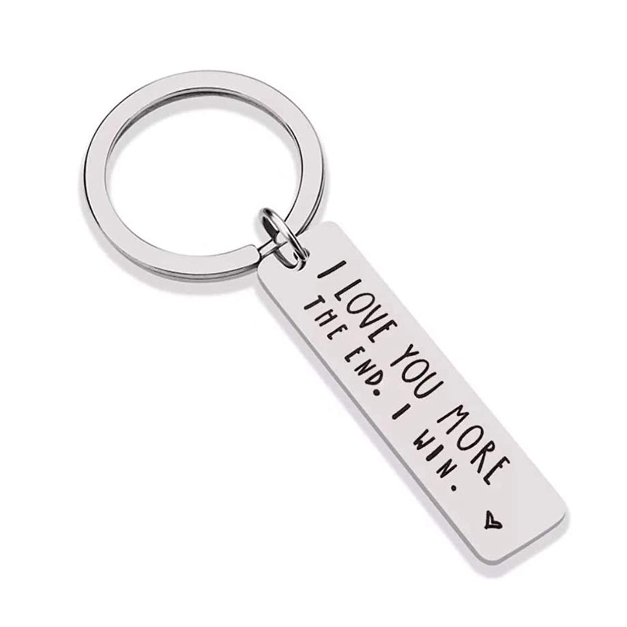 Funny Keychain for Couple "I Love You More The End I Win"-Jessemade AU