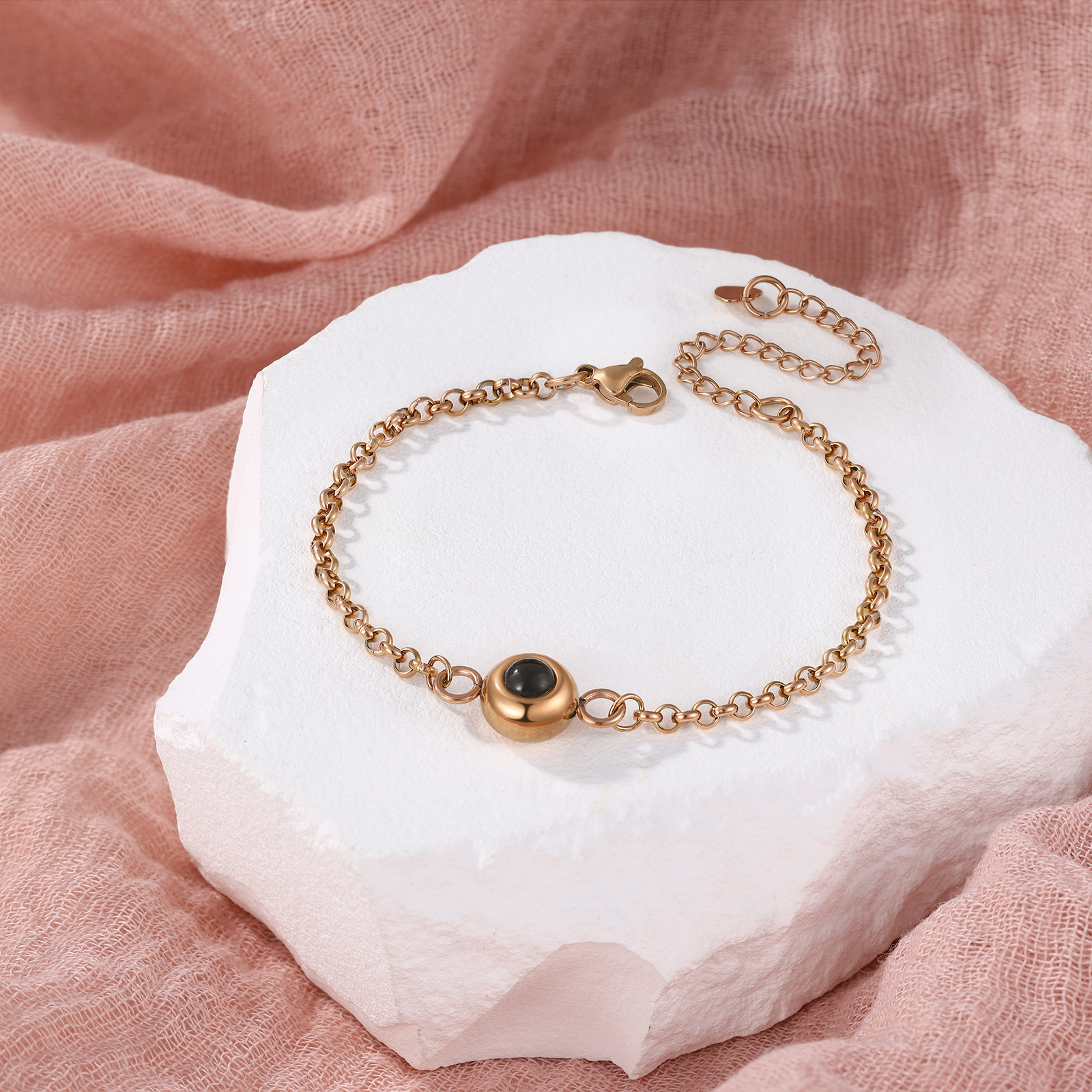 Personalised Projection Photo Bracelet Stainless Steel Adjustable Bracelet Valentine's Day Birthday Personalised Gift for Her-Jessemade AU