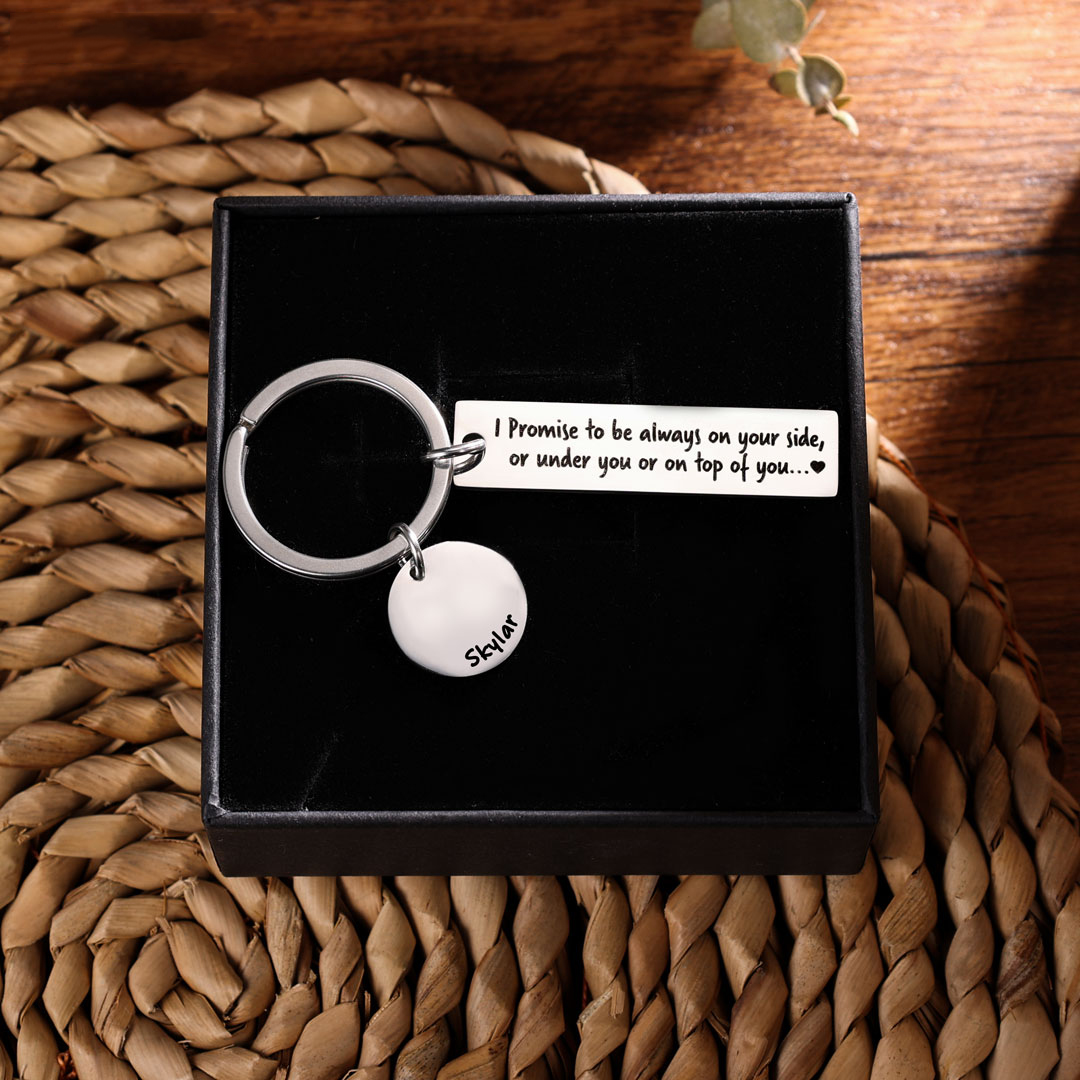 Personalised Name Promise Keychain Always on Your Side Key Ring for Couple-Jessemade AU
