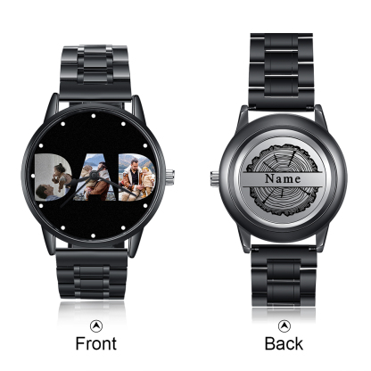Engraved Photo Watch Custom 3 Photos Watch Bracelet For Him-Jessemade AU