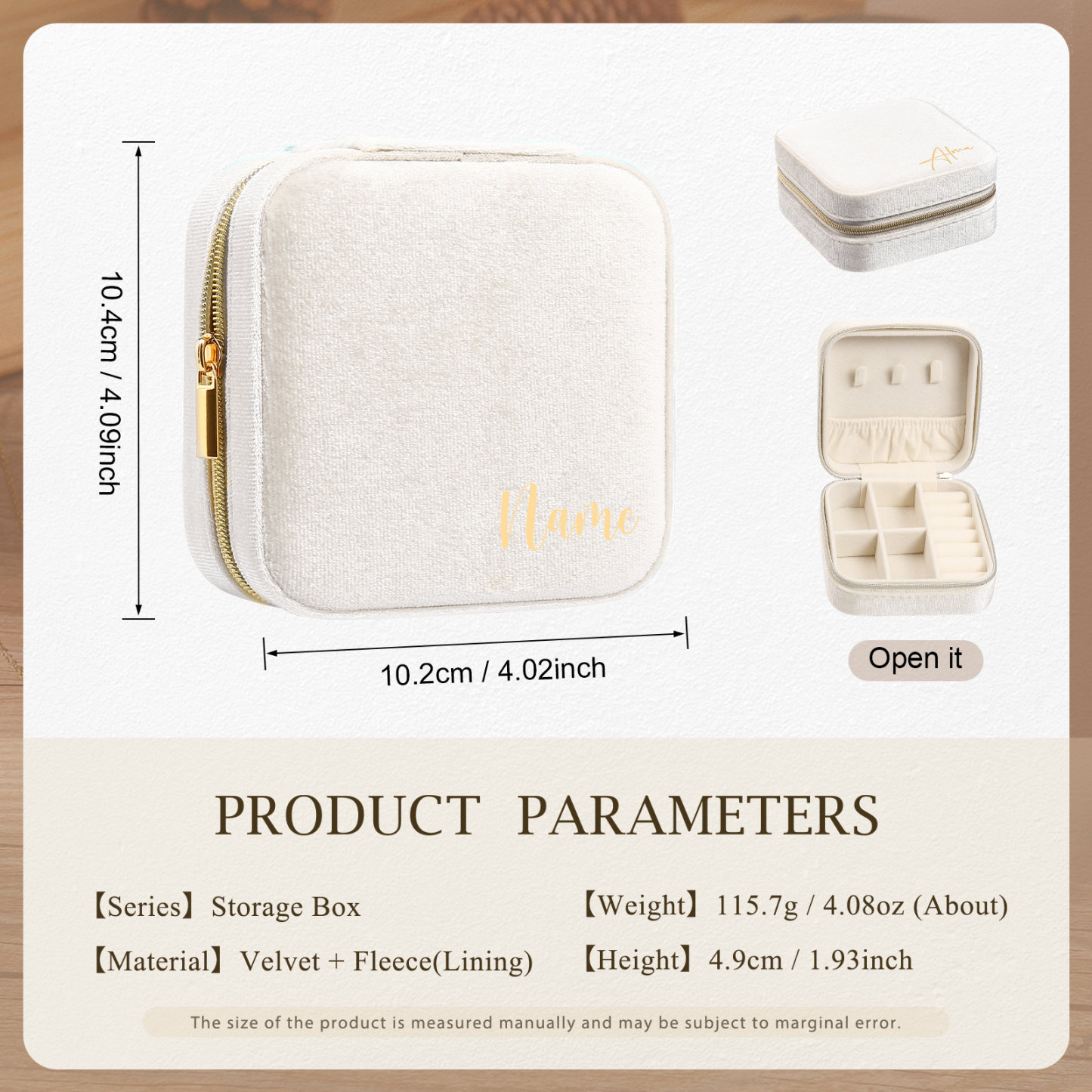 Personalised Name Jewelry Storage Box Custom Travel Jewelry Box Gifts for Ladies Girls-Jessemade AU