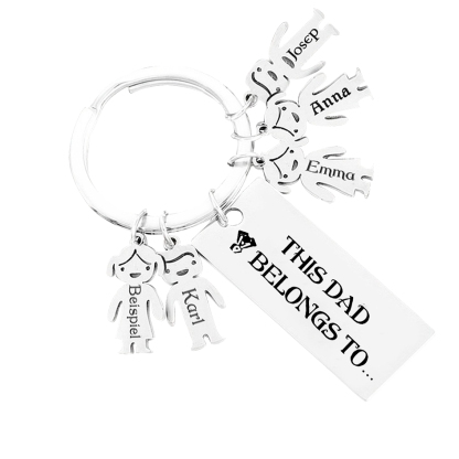 5 Names-Personalised 5 Children's Name Keychain Gift for Mum Dad-Jessemade AU