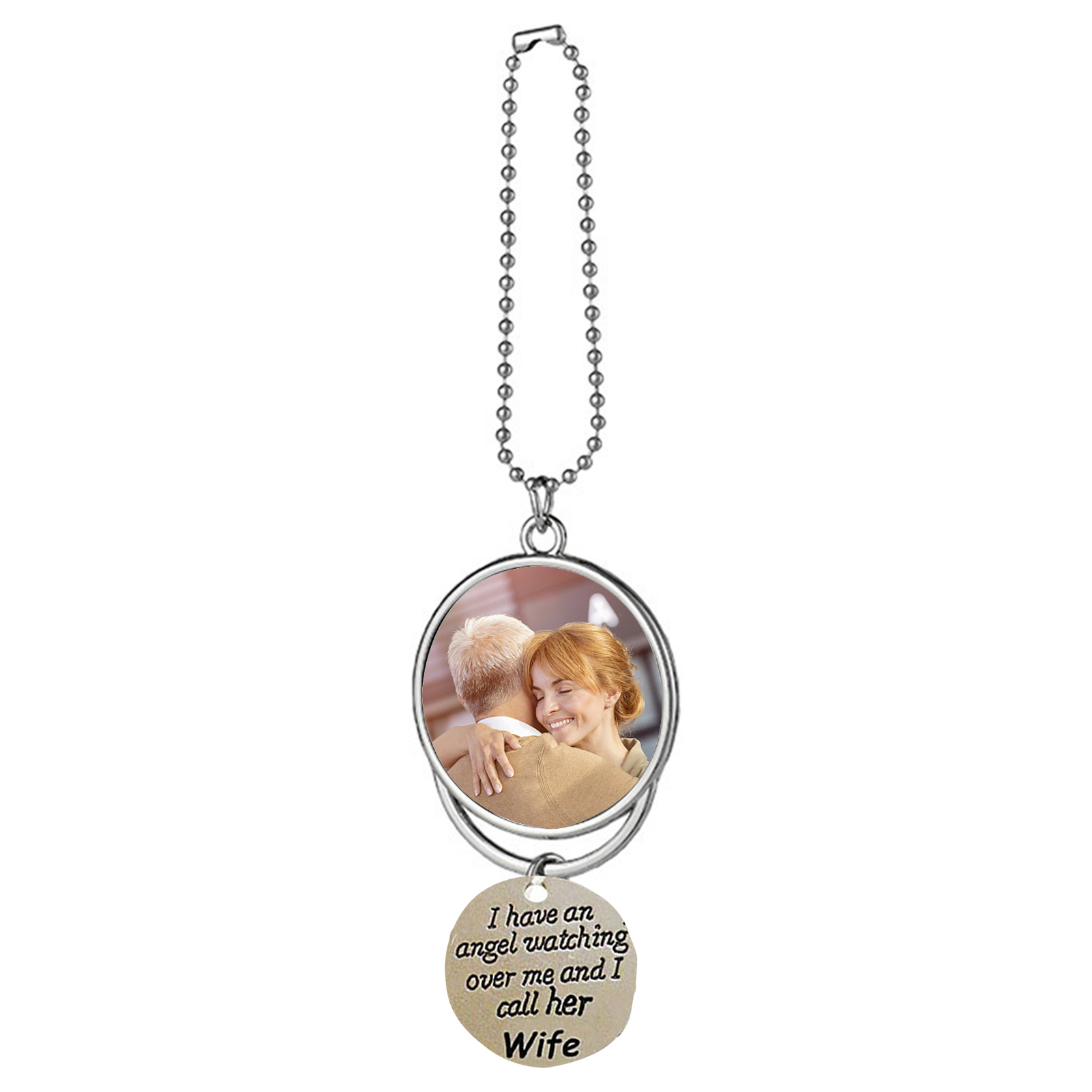 Personalised Photo Ornament I Have an Angel Watching Over Me Car Hanging Gifts-Jessemade AU