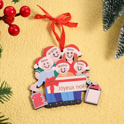 Personalised Family Of 5 Decorating Christmas Tree Ornament-Jessemade AU