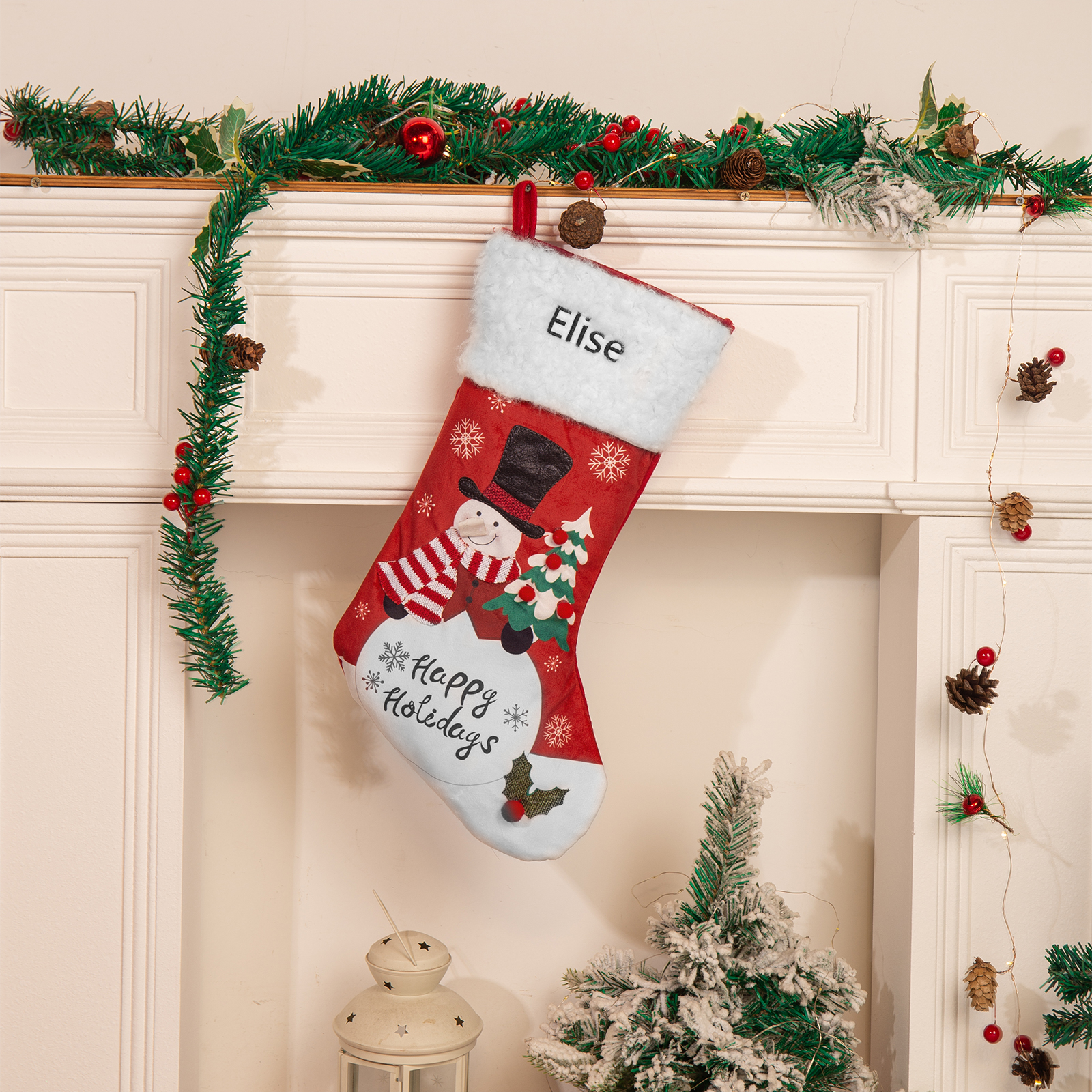 Customised 1 Name Christmas Stockings Ornaments Fireplace Decor Personalised Christmas Gifts for Family Friends-Jessemade AU