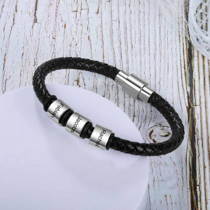 Customised 3 Beads Men's Bracelets For Him-Jessemade AU