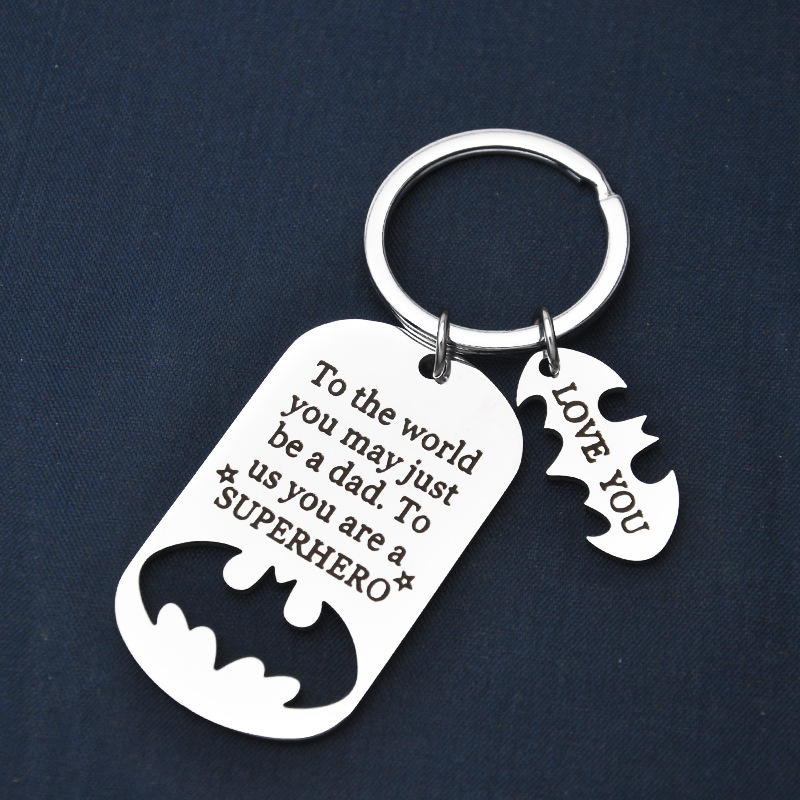 Father Keychain You Are A Superhero Bat Keychain Father's Day Gifts-Jessemade AU