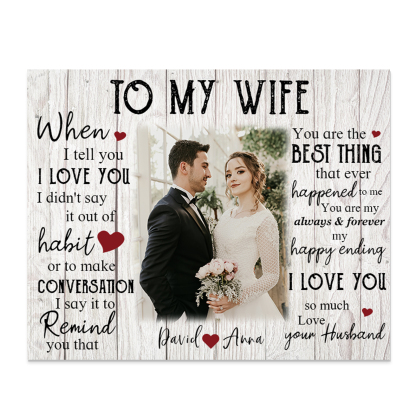 To My Wife Wooden Plaque Custom Photo & Text Art Decorations Picture Board Desktop Ornaments Gifts for Her-Jessemade AU