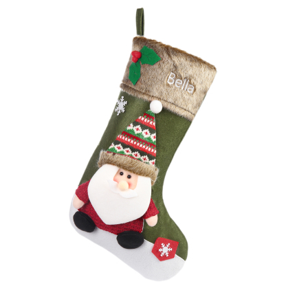 Personalised Christmas Stockings Ornaments Custom 1 Name Christmas Socks Gifts for Family Friends-Jessemade AU