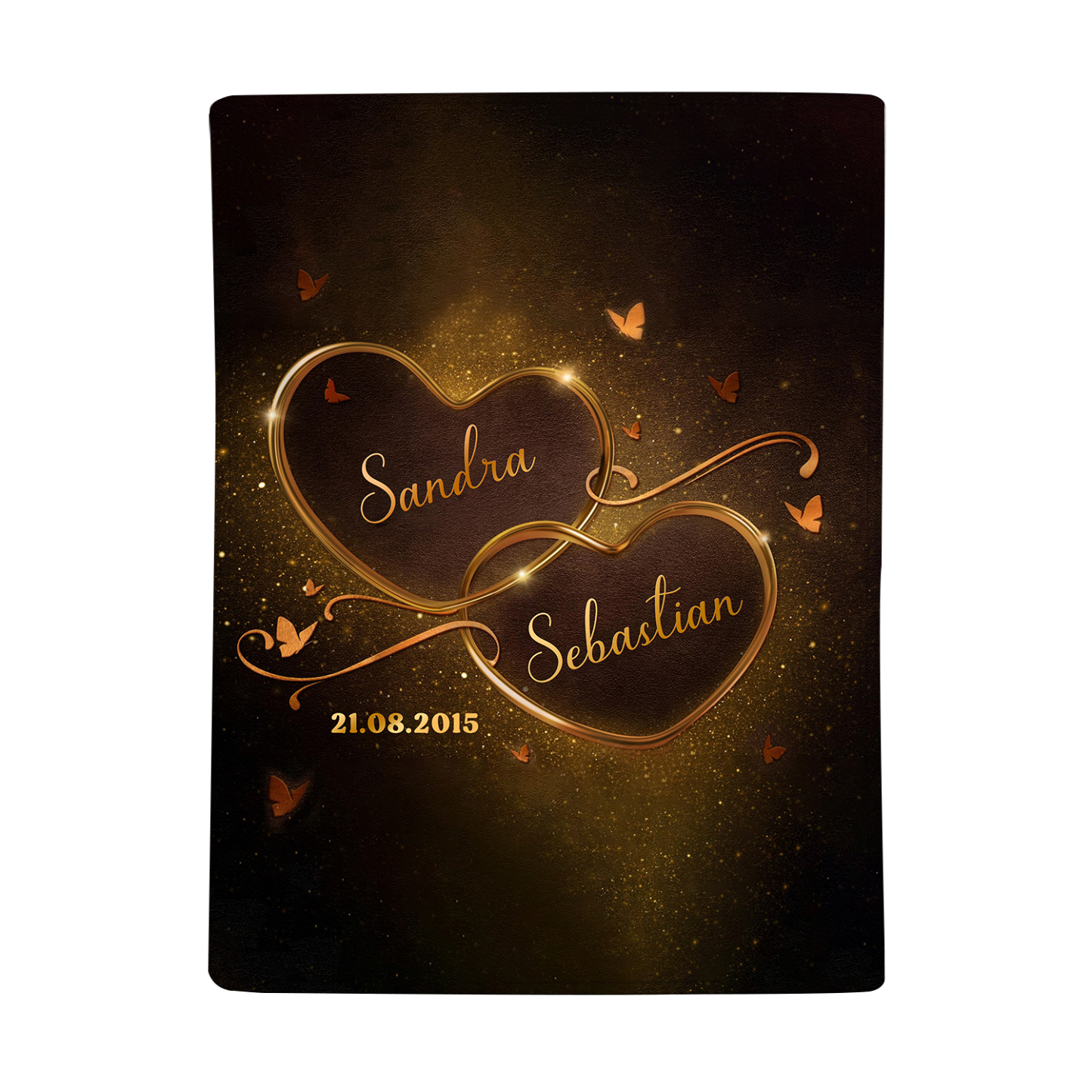 Personalised Couple Blanket Custom 2 Names & Date Blanket Heart Valentine's Day Anniversary Gift for Couples-Jessemade AU