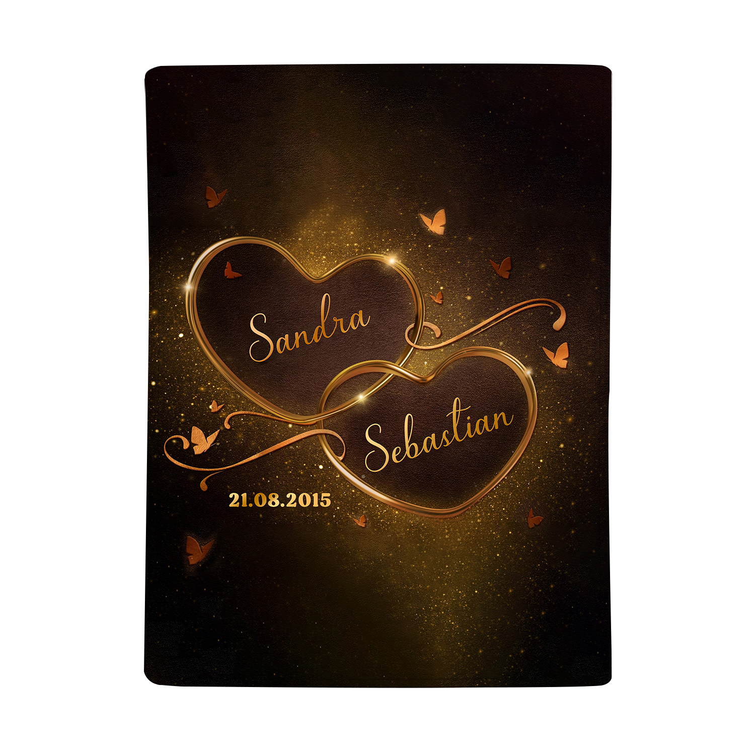 Personalised Couple Blanket Custom 2 Names & Date Blanket Heart Valentine's Day Anniversary Gift for Couples-Jessemade AU