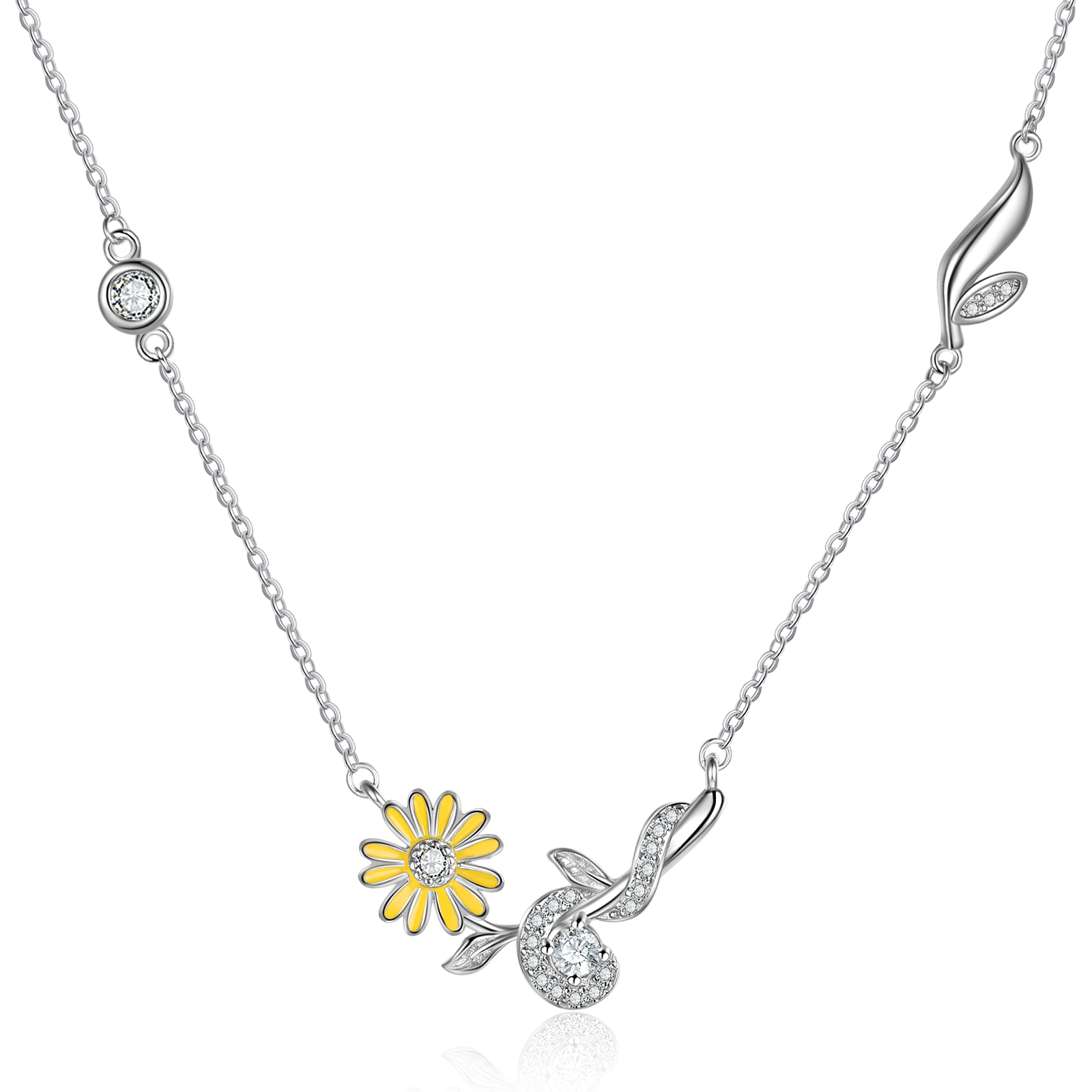 Personalised April Birthflower Necklace With Birthstone Best Gift For Her-Jessemade AU