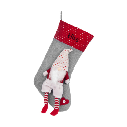 Custom 1 Name Christmas Stocking Ornament Christmas Gift Bags Santa Claus Stocking Gifts for Family Friends-Jessemade AU