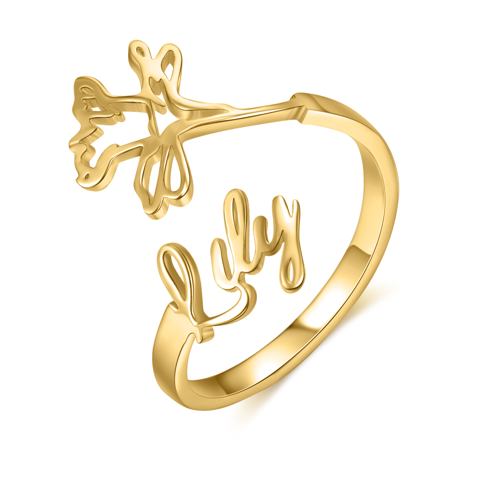 Personalised March Birth Flower Ring With Name Gifts For Her-Jessemade AU